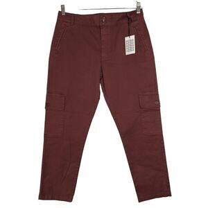 NEW Pistola High Rise Cargo Pants SIZE 31 x 27 Red Saint Maroon NWT